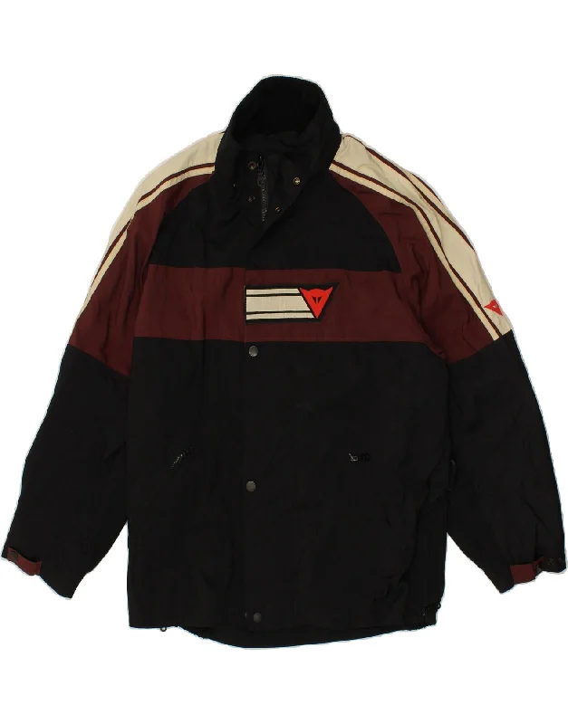 Rainproof Fishing HatsDAINESE Mens Graphic Rain Jacket IT 50 Large Black Colourblock Nylon