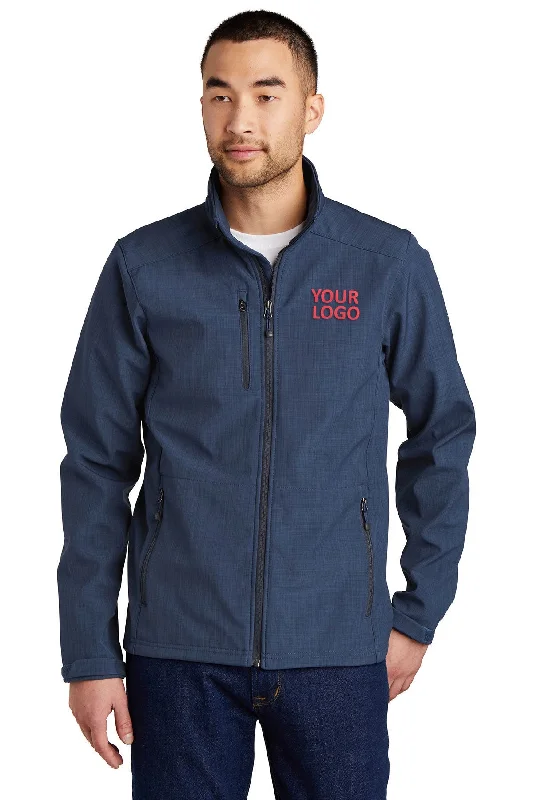 Protective Safety HatsEddie Bauer Shaded Crosshatch Custom Soft Shell Jackets, Blue