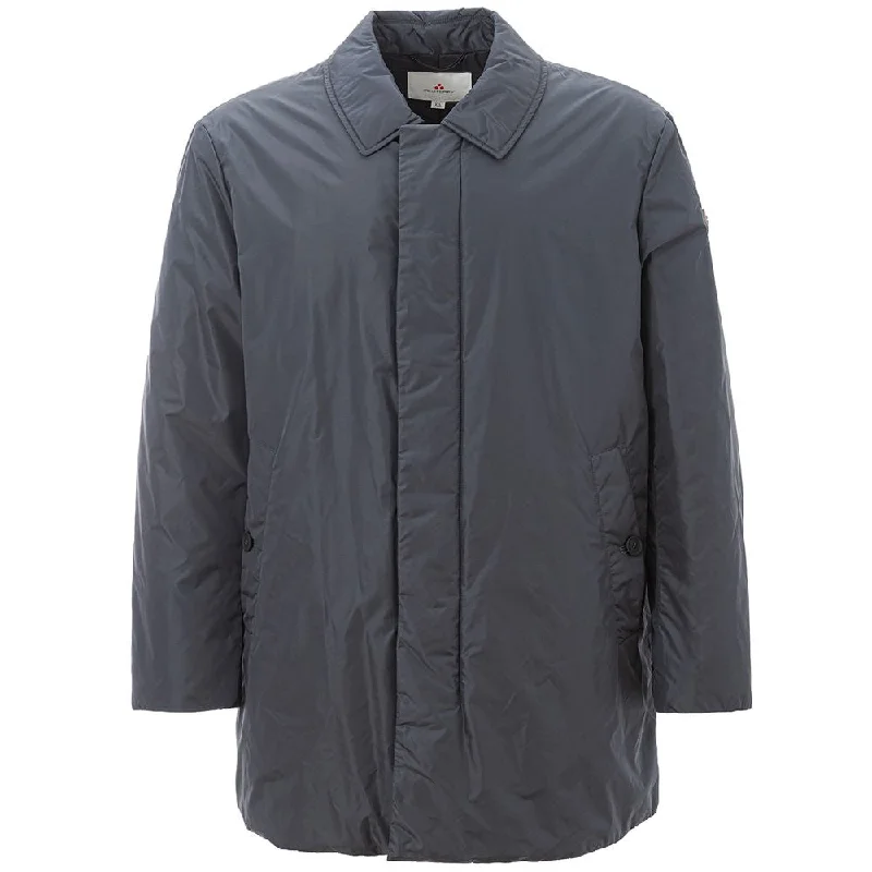 Rainproof Bucket HatsElegant Gray Polyamide Men's Jacket