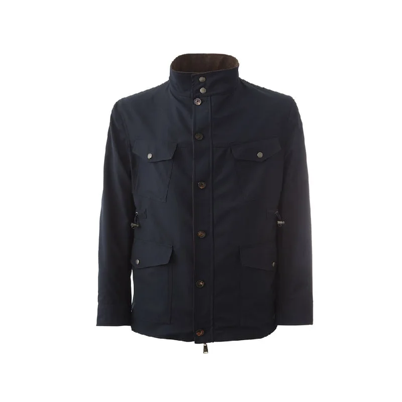 Designer Fedora HatsElegant Wool Blue Jacket For Men