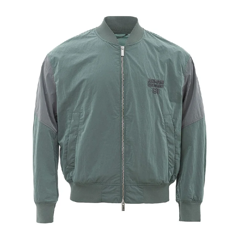 Designer Fedora HatsExquisite Green Polyamide Men's Jacket