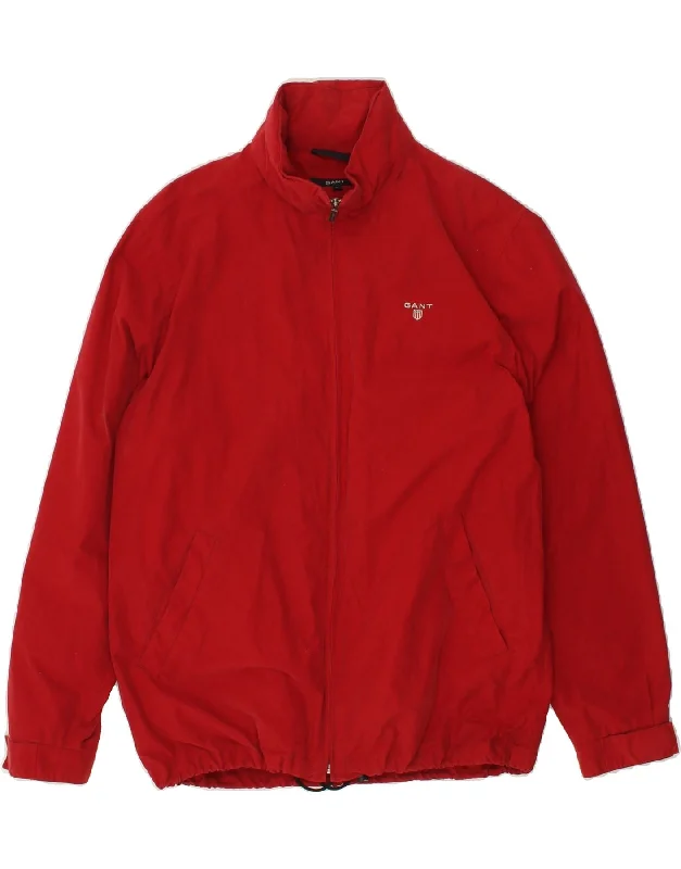 Funky Snapback HatsGANT Mens Hooded Windbreaker Jacket UK 40 Large Red Cotton