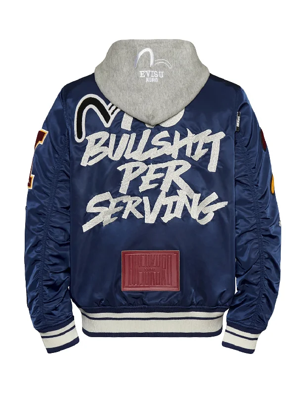Classic Derby HatsHooded Baseball Jacket with Multi Badges