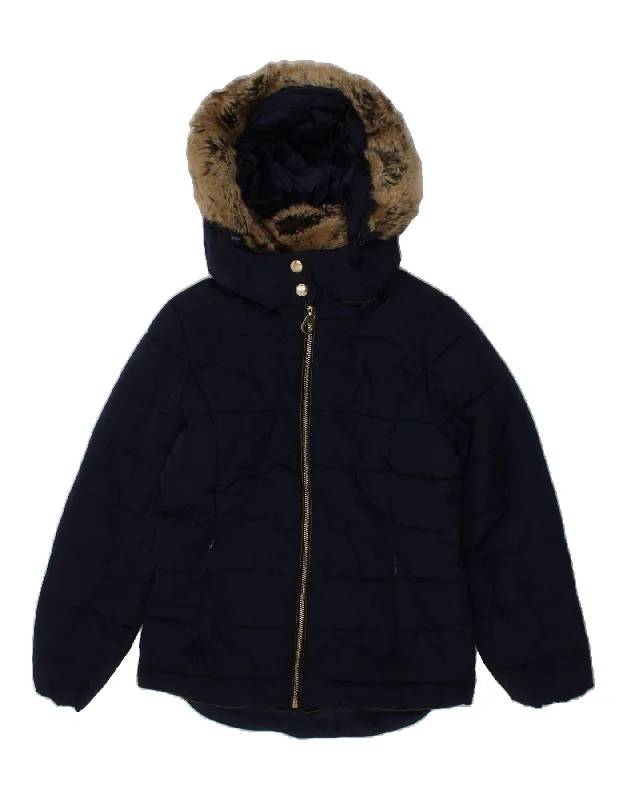 Warm Winter BeaniesJOULES Girls Hooded Padded Jacket 10-11 Years Navy Blue Polyester Warm Winter BeaniesJOULES Girls Hooded Padded Jacket 10-11 Years Navy Blue Polyester