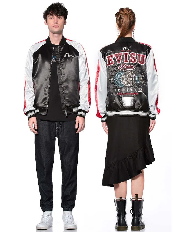 Relaxed Fisherman HatsKamon and Arrow Unisex Souvenir Jacket embellished with Crystals by Preciosa Relaxed Fisherman HatsKamon and Arrow Unisex Souvenir Jacket embellished with Crystals by Preciosa