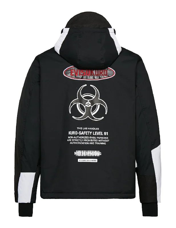 Retro Baseball CapsKamon Biohazard Sign Printed Color Blocking Padded Jacket