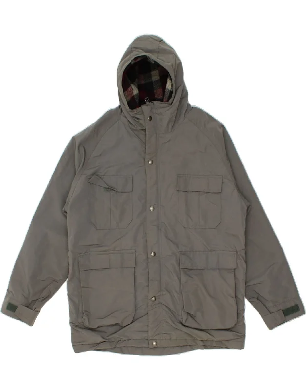 Adjustable Beanie HatsL.L.BEAN Mens Hooded Utility Jacket UK 40 Large Grey