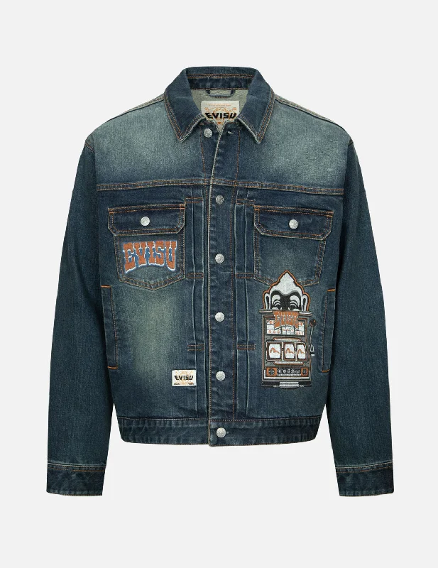 Women's Bucket HatsLogo and Godhead Lucky Slot Machine EmbroideriesRelax Fit Denim Jacket Women's Bucket HatsLogo and Godhead Lucky Slot Machine EmbroideriesRelax Fit Denim Jacket