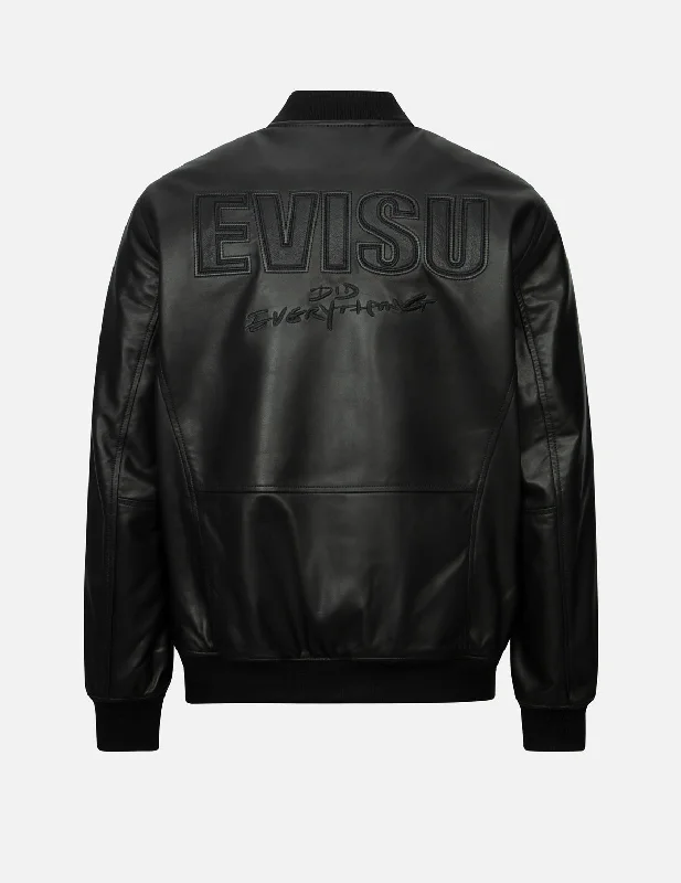 Modern Snapback CapsLogo Appliquéd Leather Bomber Jacket