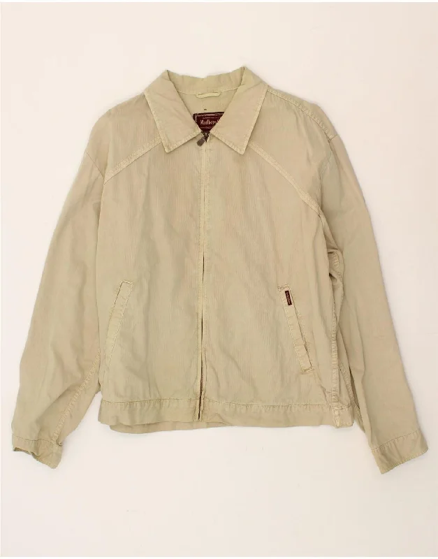 Oversized Fedora HatsMARLBORO CLASSICS Mens Bomber Jacket UK 44 2XL Beige Cotton
