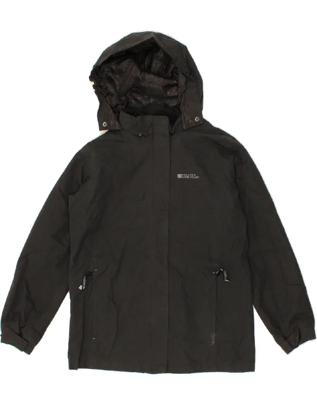 Trendy Work HatsMOUNTAIN WAREHOUSE Girls Hooded Rain Jacket 12-13 Years Black Polyester Trendy Work HatsMOUNTAIN WAREHOUSE Girls Hooded Rain Jacket 12-13 Years Black Polyester