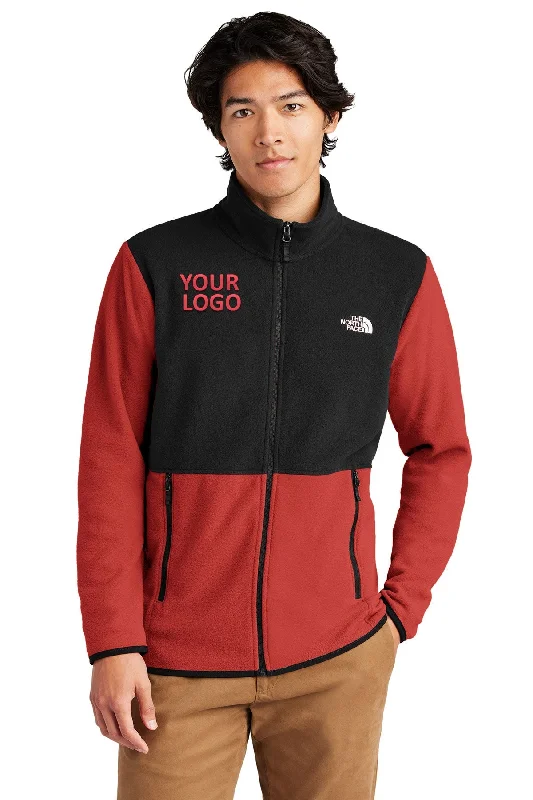 Men's Coats with PocketsThe North Face Glacier Custom Fleece Jackets, Rage Red