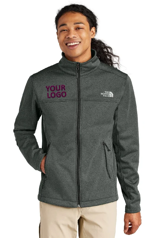 Men's Coats with Military InfluenceThe North Face Ridgewall Soft Shell Custom Jackets, Dark Grey Heather