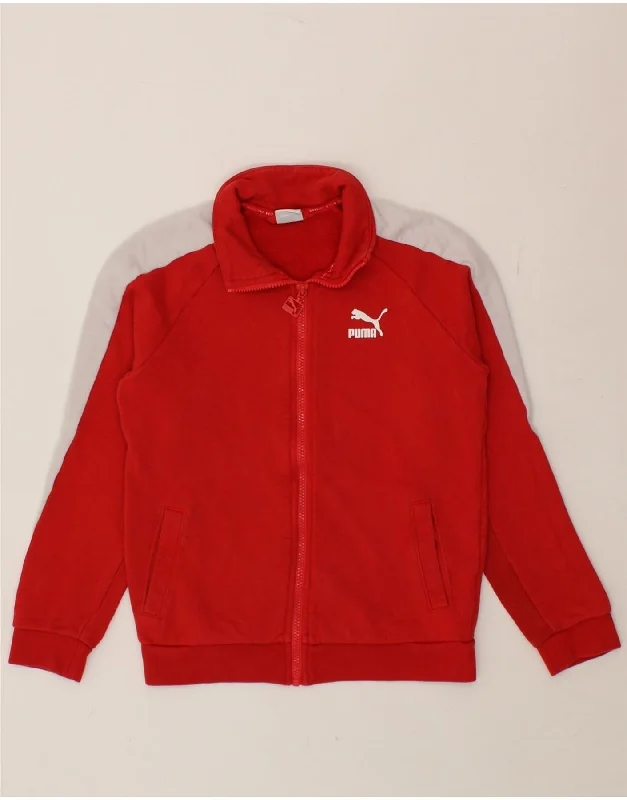 Comfortable Bucket Hats for TravelPUMA Boys Tracksuit Top Jacket 11-12 Years Large Red Colourblock Cotton