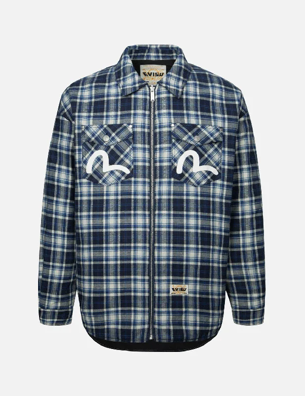 Protective Safety HatsReversible with Seagull Print Loose Fit Shirt Jacket