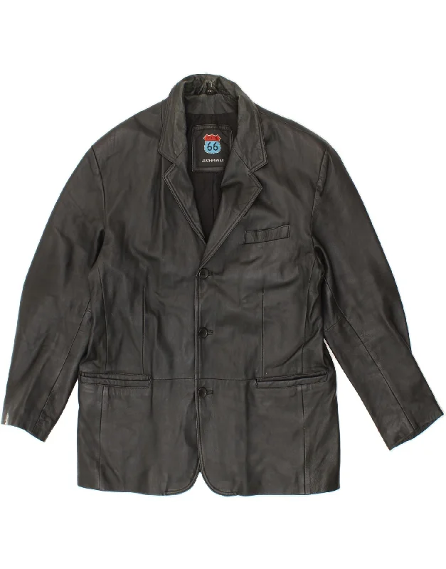 Waterproof Fishing HatsROUTE 66 Mens Leather Jacket UK 44 2XL Black Leather