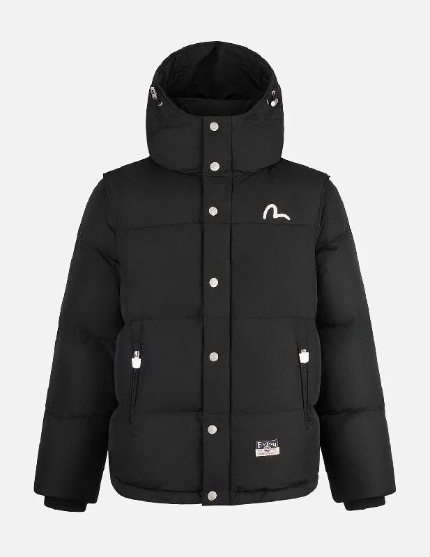 Novelty Trucker HatsSeagull Embroidery Detachable Relax Fit Down Jacket