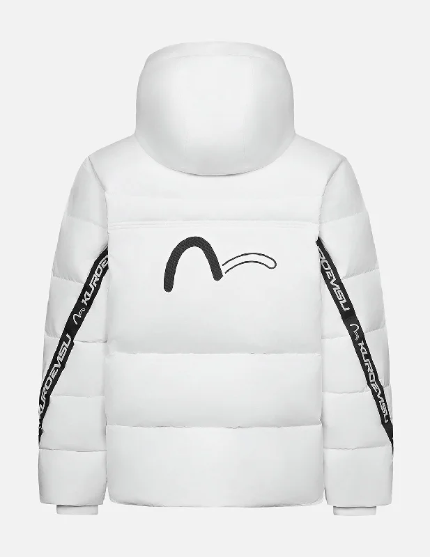 Quilted Beanies for Cold WeatherSeagull Print and Logo Tape Regular Fit Down Jacket