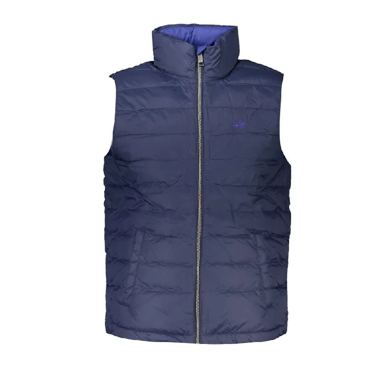 Embroidered Bucket HatsSleek Sleeveless Embroidered Blue Jacket