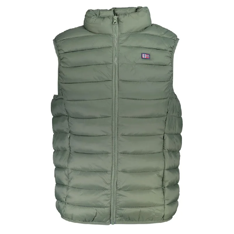 Vibrant Straw HatsSleek Sleeveless Green Mens Jacket