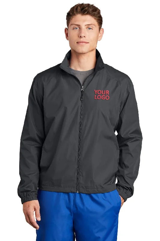 Children's Baseball HatsSport-Tek Full-Zip Custom Wind Jackets, Graphite Grey