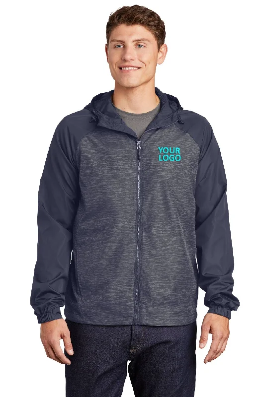 Lightweight Baseball CapsSport-Tek Heather Colorblock Customized Raglan Hooded Wind Jackets, True Navy Heather/ True Navy Lightweight Baseball CapsSport-Tek Heather Colorblock Customized Raglan Hooded Wind Jackets, True Navy Heather/ True Navy