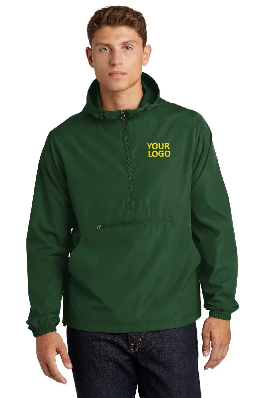 Affordable Winter BeaniesSport-Tek Packable Custom Anorak Jackets, Forest Green