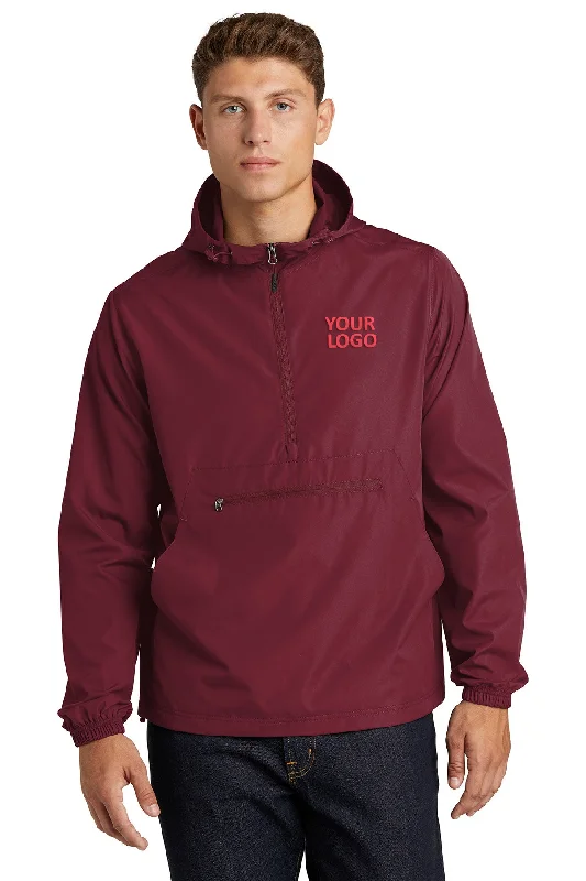 Oversized Fedora HatsSport-Tek Packable Custom Anorak Jackets, Maroon
