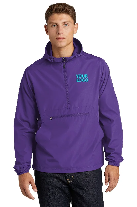 Lightweight Bucket HatsSport-Tek Packable Custom Anorak Jackets, Purple