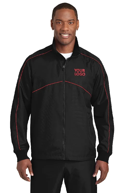 Novelty Trucker HatsSport-Tek Shield Ripstop Custom Jackets, Black/ True Red