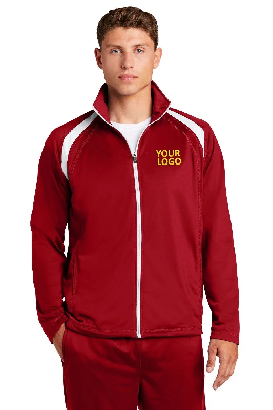 Waterproof Work HatsSport-Tek Tricot Track Branded Jackets, True Red/White