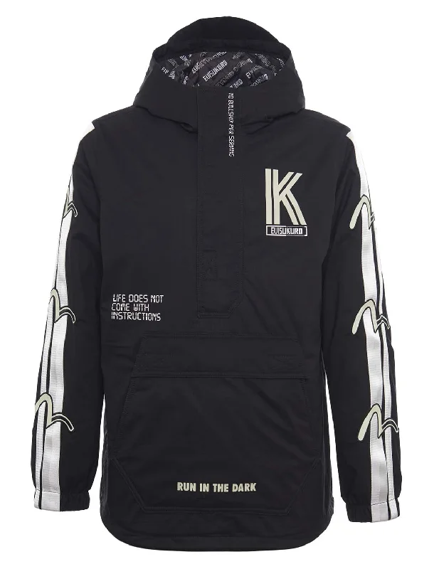 Vibrant Straw HatsHalf-zip Padded Jacket with Seagull Badges