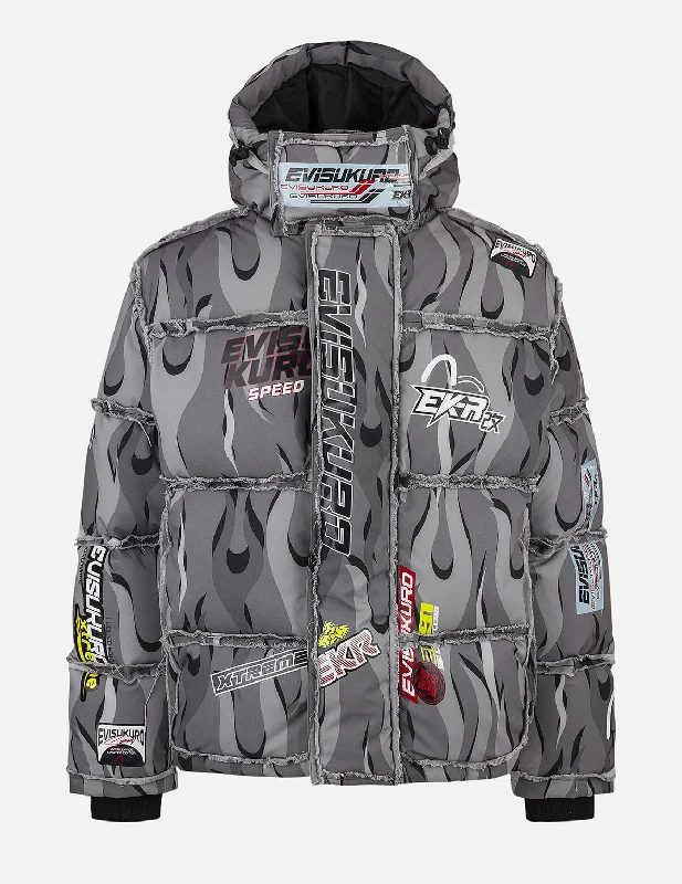 Unique Fedora CapsTear-Away Racing Camouflage Oversized Down Jacket
