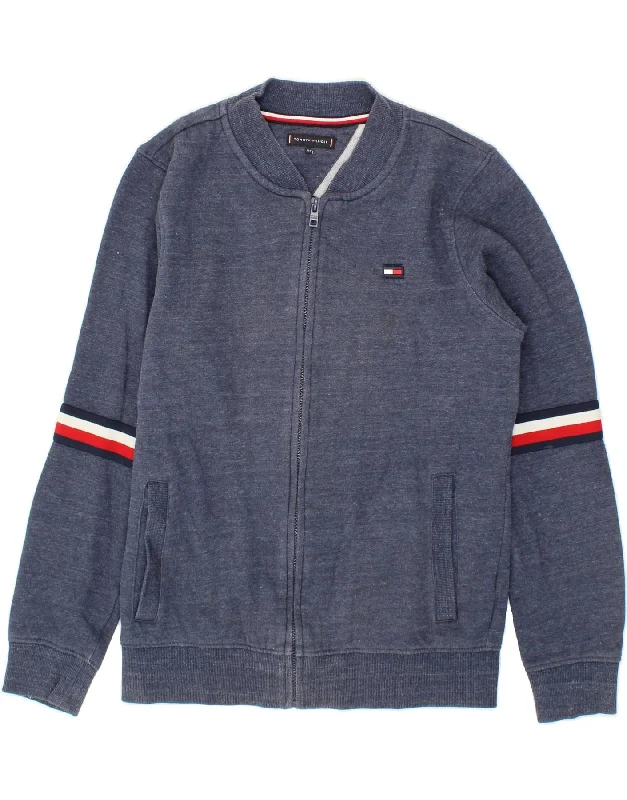 Stylish Trucker CapsTOMMY HILFIGER Boys Tracksuit Top Jacket 13-14 Years Blue Flecked Cotton