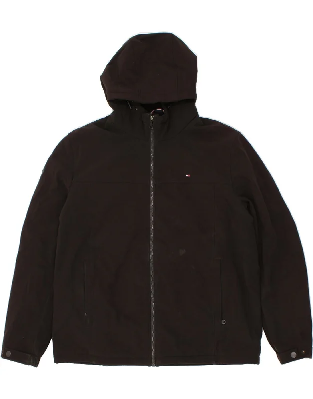 Durable Workwear HatsTOMMY HILFIGER Mens Hooded Windbreaker Jacket UK 42 XL Burgundy Polyester Durable Workwear HatsTOMMY HILFIGER Mens Hooded Windbreaker Jacket UK 42 XL Burgundy Polyester
