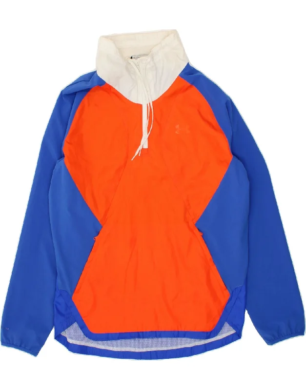 Relaxed Beanie HatsUNDER ARMOUR Mens Pullover Rain Jacket UK 40 Large Blue Colourblock