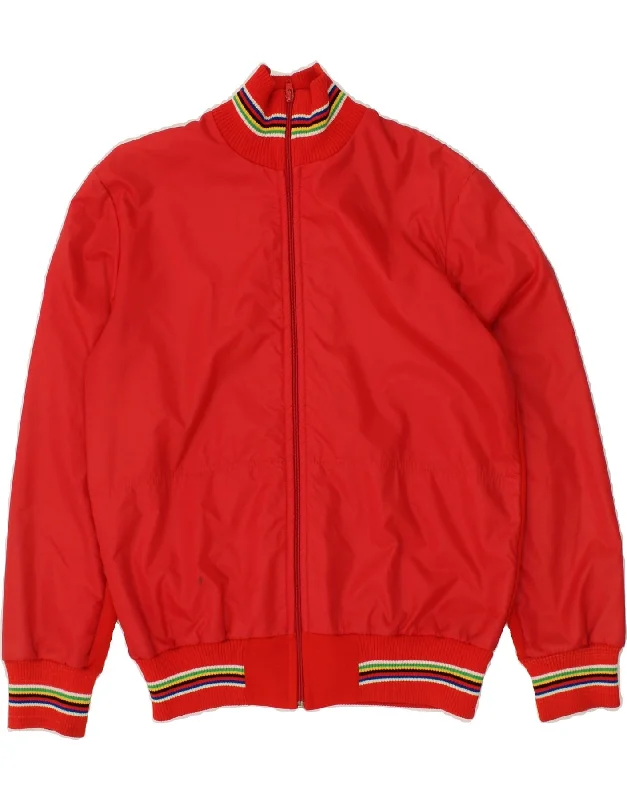 Colorful Straw HatsVINTAGE Mens Bomber Jacket UK 38 Medium Red Acrylic