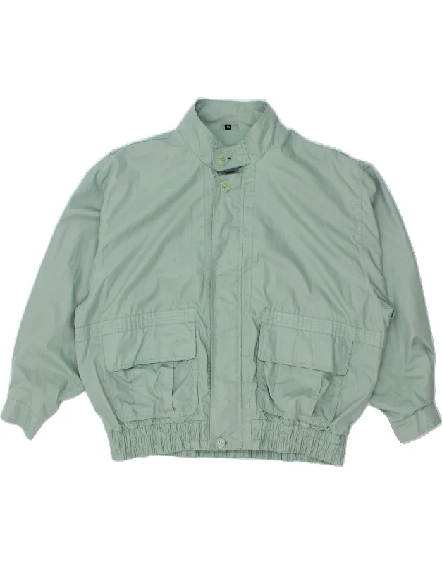 Trendy SnapbacksVINTAGE Mens Bomber Jacket UK 44 2XL Blue Polyester