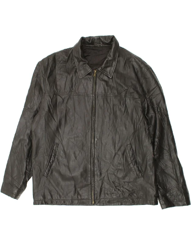 Summer Bucket CapsVINTAGE Mens Leather Jacket UK 38 Medium Black Leather