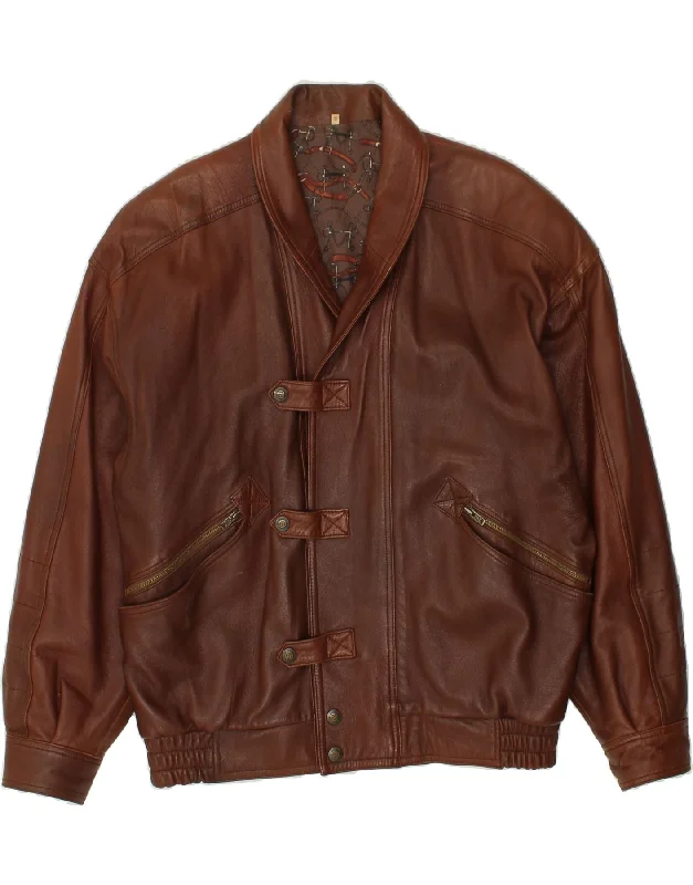Rainproof Bucket HatsVINTAGE Mens Leather Jacket UK 42 XL Brown Leather