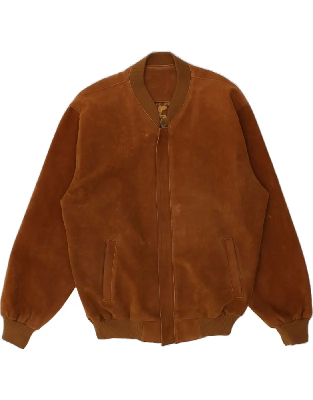 Summer Straw HatsVINTAGE Mens Suede Bomber Jacket UK 40 Large Brown