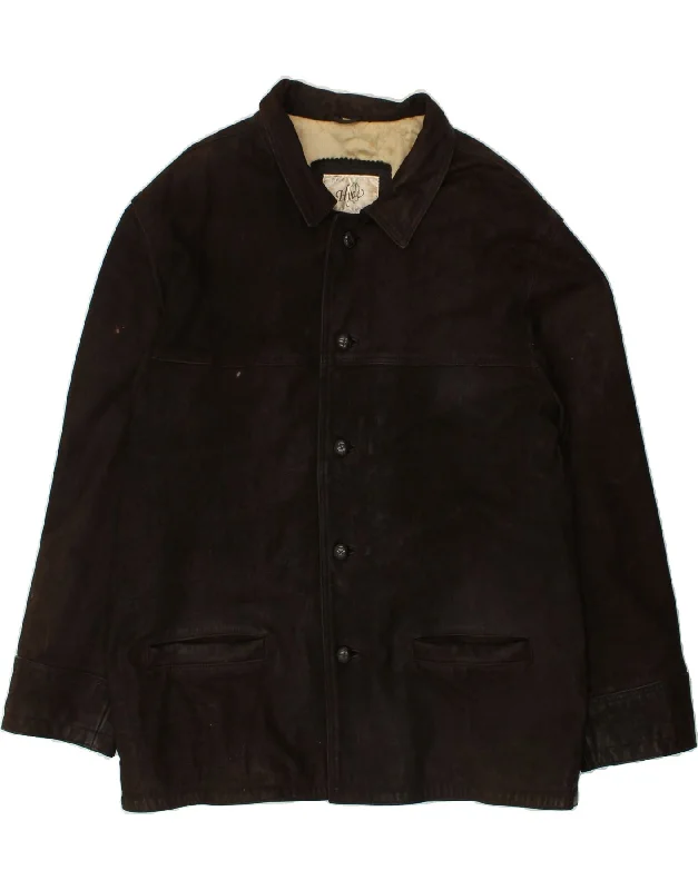 Waterproof Fishing HatsVINTAGE Mens Suede Jacket UK 44 2XL Black Leather