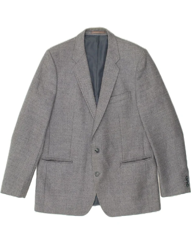 Unique Baseball CapsWELLINGTON Mens 2 Button Blazer Jacket IT 46 Small Grey Wool